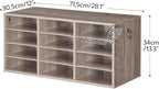 HOOBRO Countertop Mail Sorter Organizer, Wooden Literature Organizer, Student Mailbox for Classroom, Desktop Bill Organizer for Office Home School, 12 Compartments, Greige BG43WF01