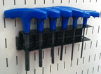 Wall Control Screwdriver Holder Bracket Slotted Metal Pegboard Accessory Slotted Tool Board - Black