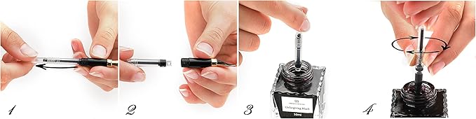Dryden Designs Fountain Pen - Medium and Fine Nibs | Includes 24 Ink Cartridges and Ink Refill Converter | Calligraphy Pen, Consistent Writing, Smooth Flow - Emerald Green.