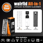 walrfid Car Screen Cleaner Spray and Wipe, Laptop Touchscreen Mist Cleaning Kit for Electronics Computer, iPad, CellPhone, MacBook, TV, Monitor, Tablet, Kindle Display, with White Graffiti Case - Grey