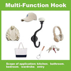 TUNNY Coat Hooks - 3 Pack Matte Black Towel Hooks Robe Hooks Decorative Wall Hooks for Bathroom Bedroom Kitchen Towel Robe Clothes Cabinet Closet Bathroom Hardware