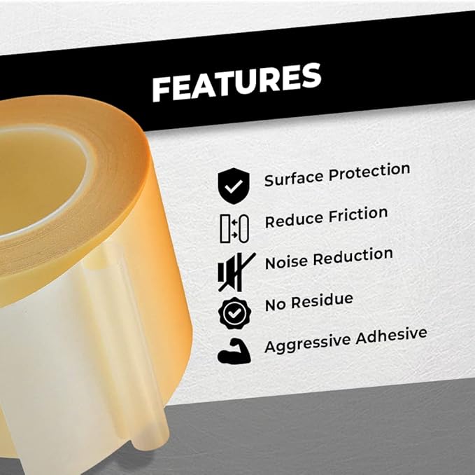 WOD SPT7A UHMW Polyethylene Transparent Film Slick Tape, 1/2 inch. x 36 yd. Aggressive Adhesive - Ideal For Squeak Reduction, Drawers, and Bearings