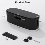 Cable Management Box - Large Cord Organizer Box to Hide Power Strip & Under Desk, TV Computer Wires Cable Organizer Box with Baby Proofs, Desk Cord Organizer for Home/Office - Black