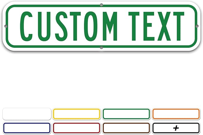 Custom Street Sign, Address Sign, 8 Colors, Reflective Option, Mounting Options, 6x24 Inch, Thick Rust-Free AlumaBond, Made in USA By My Sign Center (Contour)