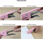 Aacehlh Small Hand-held Stapler Set, 15 Sheet Capacity, Includes 750Pcs Staples and A Staple Remover, Mini Desktop Stapler for Office, School, Home or Travel Use. (Purple)