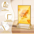 PPH-Sisy Acrylic Sign Holder 5x7 Gold Display Stand, Clear and Stable Table Plastic Paper Holder, Acrylic Frames for Home Office Shop Photo Frames Exhibition (6pcs)