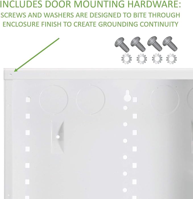 On-Q 20" Structured Media Enclosure with Hinged Cover Lock, Glossy White, Surface or Flush Mount