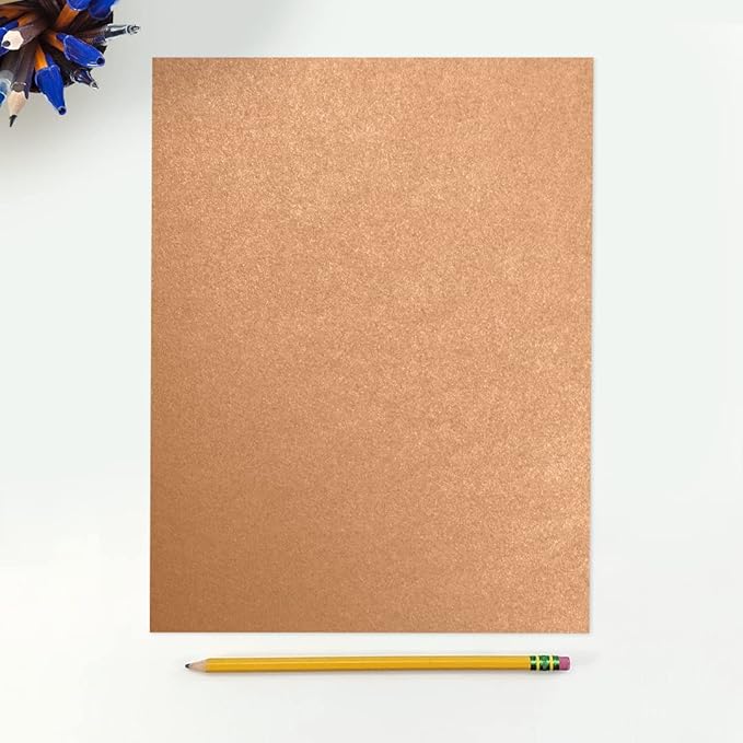 LUXPaper 8.5" x 11" Paper | Letter Size | Copper Metallic | 80lb. Text | 50 Qty