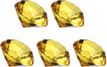PATIKIL 5 Pcs Diamond Crystal Paperweight, 30mm / 1.18 Inch Crystal Paperweight Paper Weight for Home Office Desktop Table Decor Wedding Party Jewelry Ornaments, Yellow