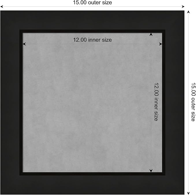 Amanti Art Black Framed Magnetic Board 15x15 X-Small Vision Board for use with Magnets, 100% Metal Sheet to Display Items as Office Decor or for Home Organization in mudroom, Kitchen or Kids Room