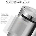 Mbillion Small Trash Can with Swing Lid 2.4 Gallons/9 Liter, Mini Trash Can with lid, Stainless Steel Cylindrical Garbage Can for Home and Office, for Ground and Desktop(Brushed Silver)