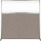 Versare Hush Screen Portable Room Divider | Workstation Wall Divider | Freestanding Privacy Hush Panels | Clear Windows | Fabric Office Divider Screen | Great for Room Separation