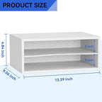 GDINDINFAN Wood Desktop Letter Tray File Organizer, Paper Storage Mail Sorter with Adjustable Drawer Boards for Home and Office, White