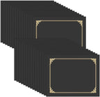 HAUTOCO 30 Pcs Certificate Holders, Black Diploma Folders Document Covers with Gold Foil Border for Letter Size 8.5x11 Cardstock, Award, Graduation