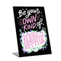 Liry Products Black Acrylic Tabletop Chalkboard Sign Liquid Chalk Markers Modern Desktop Display Board Freestanding Blackboard Wet Erase Menu Memo Wedding Party Events Buffet Restaurant Cafe Boutique