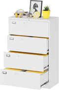 Fesbos Lateral File Cabinet with Lock, 4 Drawer Large Metal Filing Cabinet,Home Office Lockable Storage Cabinet for Hanging Files Letter/Legal/F4/A4 Size-Assembly Required