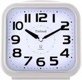 Tinload 5.5" Large Analog Alarm Clock Silent Non Ticking, Gentle Wake, Beep Sounds, Increasing Volume, Battery Operated Snooze and Manual Light, Easy Set,White (Best for Elder)