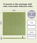 DECORITA Felt Wall Tiles | Large Cork Board Alternative | Aesthetic Felt Bulletin Board for Office, Home & Classroom | Large Cork Boards for Walls Pinboard (12-Pack) | Spring Green