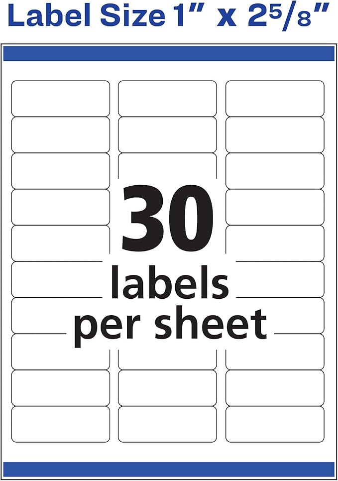 Avery Address Labels for Laser & Inkjet Printers, 300 Labels Per Pack, 3 Packs, 900 Total (18160)