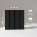 VIVELDA Large Bulletin Board 48"x36" - Office Wall Organizer to Replace your Old Cork Boards for Walls for Office Decor - 12-pack Felt Wall Panels for Use in Home Office Decor, Classroom Decor (Black)