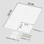 Neatsure Large Cork Board for Wall, 36" x 24" White Bulletin Board with Pushpins, 6 Panels Felt Tiles Tack Push Pin Board for Office