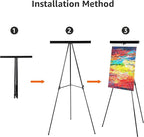 Amazon Basics High Boardroom Aluminum Flipchart Whiteboard and Display Easel Stand with Adjustable Height Telescope Tripod, 35 x 2 x 28 Inches, Black