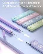 Four Candies 0.5/0.7mm Lead Refills in Case, Pack of 720 PCS Black HB #2 Break Resistant Mechanical Pencil Refills, 12 Tubes (6 of Each Size), 60 Pieces per Tube