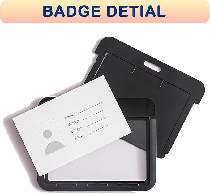 Custom Badge Holder ID Card Hold Case, Personalized Retractable Badges Holders, Customized Photo Name Badge Holder for Office Worker, Medical Staffs, Teacher, Student | Horizontal