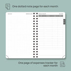 POPRUN Monthly Planner 2025-2026 Pocket Size (4" x 6.25") 18 Months Calendar (Jul 2025 - Dec 2026) - 4 Pages per Month with Monthly Expense & Notes, Sunday Start, Leather Cover - Burgundy