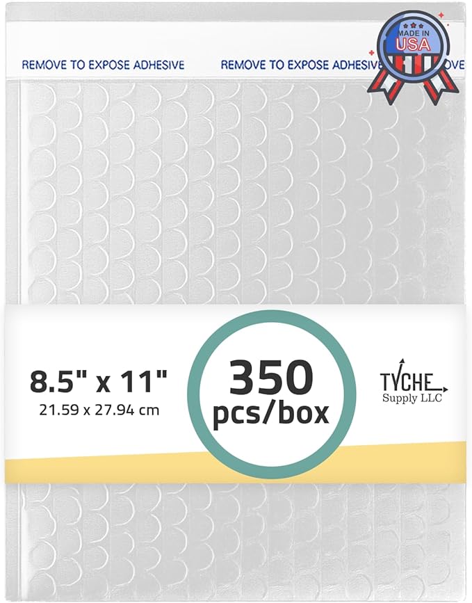 TYCHE Clear Bubble Bags 8.5 x 11.5 in / 21.59 cm x 27.94 cm Self-Sealing Bubble Mailer, Shipping Bags, Bubble Wrap Pouches, Padded Mailing Envelopes 350 Pack MADE IN USA (8" x 11.5", 350.0, Count)