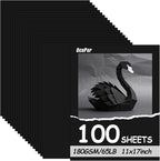 OcePor 100 Sheets Black Cardstock 11” x 17”, 65lb/180gsm Black Card Stock, Thick Card Stock Paper, Heavy Cardstock Paper for Printer, Resume, Scrapbooks, Art, Crafts, Business Cards