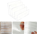 itechpanda Acrylic Mail Holder Clear File Sorter Desk Organizer Clean Desktop Vertical Desk Letter Sorter with 5 Compartments for Office Home Envelope Bill Document Notebook File Paper (Large)