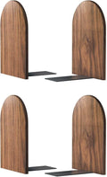 Large Bookend Hold Heavy Books- 7x4x5in 2 Pack Wood Bookends for Heavy Books Heavy Duty Walnut Book Ends for Men Wood Bookends for Office Desk Non-Skid