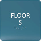 ADA CENTRAL SIGNS - 6" X6" Floor 5 Sign - ADA Compliant Tactile Graphics Grade 2 Braille Text Acrylic Wall Signs - Directional Assistance, Floor Number Safety Sign for Office, school Hospital, Apartment