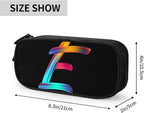 Pazacon Cute Initial Pencil Case for Kids Students, Large Capacity Pencil Pouch for Boys Girls, Letter Design Pencil Box Pen Bag Office Stationery Organizer, Rainbow Letter E