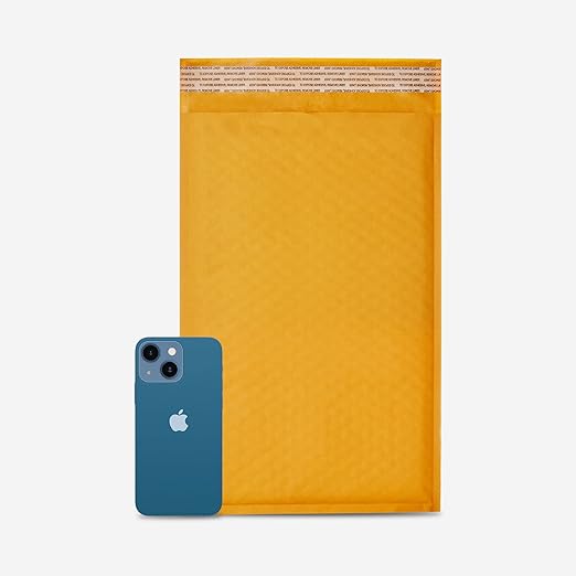 HOLPACK Golden Kraft Bubble Mailers 8.5x14.5 inch - 100 pack, Self-Seal Cushioning Padded Envelopes #3 | Small Business eCommerce shipping jewelry, makeup, cosmetics, and more - MADE IN USA