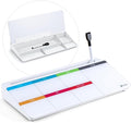 Varhomax Glass Weekly Dry Erase Desk White Board, Desktop to Do List Planner Whiteboard Calendar with Storage Caddy Memo for Home and Office, Colorful