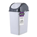 Superio 4.5 Gallon Trash Can with Swing Top Lid, Waste Bin for Home, Kitchen, Office, Bedroom, Bathroom- 18 Qt White Smoke/Grey