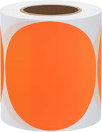 Hybsk Round Color Coding Circle Dots Labels Warehouse Inventory Organizer Stickers (3 inch, Fluorescent Orange)