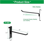 PYBTOOL 6 Inch Gridwall Hooks, Grid Panel Hanging Hooks for Retail, Home, and Workspace Organization, Displays, and Storage Solutions(40Pack,Black)