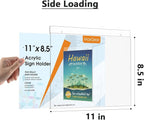 MaxGear Wall Mount Sign Holder 8.5 x 11 Inch, Clear Plastic Picture Frames with Mounting Screws, Door Sign Holders and Document Display Frame for Home, Office, Store, Landscape, 6 Pack