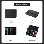 MIVLXLX PU Leather 12 Fountain Pen/Pencil Tray Case Organizer, Fashion Design, Handmade, Magnetic Closure with Drawer, Christmas Gift for Man/Woman/Office, 12 Slots(black)