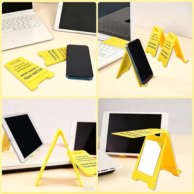 Inspirational Office Desk Accessories,Office Cubicle Decor,Desk Decor,Phone Holder Mirror Acrylic Table Signs，Gag Gifts for Women Men Coworker Teammate Employee Boss Manager Leader HR (Team Meeting)
