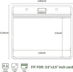 3.5x2.5 Inches Horizontal Badge Holder, Clear ID Card Holder with Waterproof Resealable Zip Type Protector, Badge Sleeve Fits Name Tag Holder/RFID/Proximity/Credit Card(Holders,50PCS)