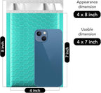 Fuxury Teal Bubble Mailers 4x8" 4000 Pack, Waterproof Padded Envelopes Self Seal Bubble Envelopes, Padded Mailers for Small Business, Envelope Mailers Usable Size 4x7"