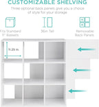 Best Choice Products 9-Cube Storage Organizer, 11in Shelf Opening, Bookcase, Display Shelf, Customizable w/ 3 Removable Back Panels - White