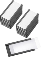 PATIKIL Magnetic Label Holder 2" x 1" with Paper Inserts, 25 Pcs C Channel Magnetic File Cabinet Labels Shelf Data Card Holder Signs for Metal Racks Shelves Whiteboard Tool Box
