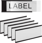 LLPT Magnetic Label Holder 5" x 3" 26 Packs C Channel White Paper Cards Protective Film Strong Removable for Shelf White Board Toolbox Metal Wall Cabinet Drawer(MH53026)
