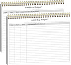 (2-Pack) Activity Log Notepad - Spiral Activity Log Book for Business Work, Undated Weekly To Do List Notepad, Organized Time Spending, Appointment or Contact, Total in 104 Sheets, 100gsm Paper, 8.5" x 11"