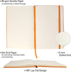 Simply Genius Orange A5 Hardcover Dotted Grid Notebook - 20 Pack, 192 Pages - Water-Resistant Leatherette Notebook - Bulk Dotted Journal Multipack - Grid Paper Notepad